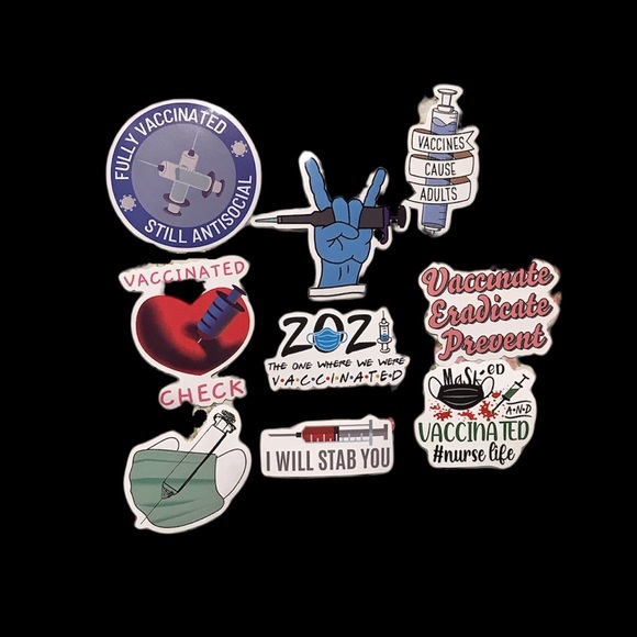 Vaccinated computer/water bottle stickers - Picture 2 of 2